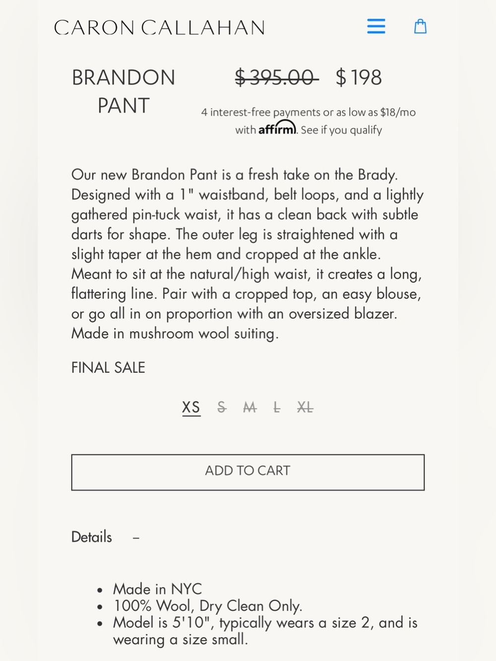 {{Caron Callahan}} Brandon Wool Pants - Picture 5 of 7